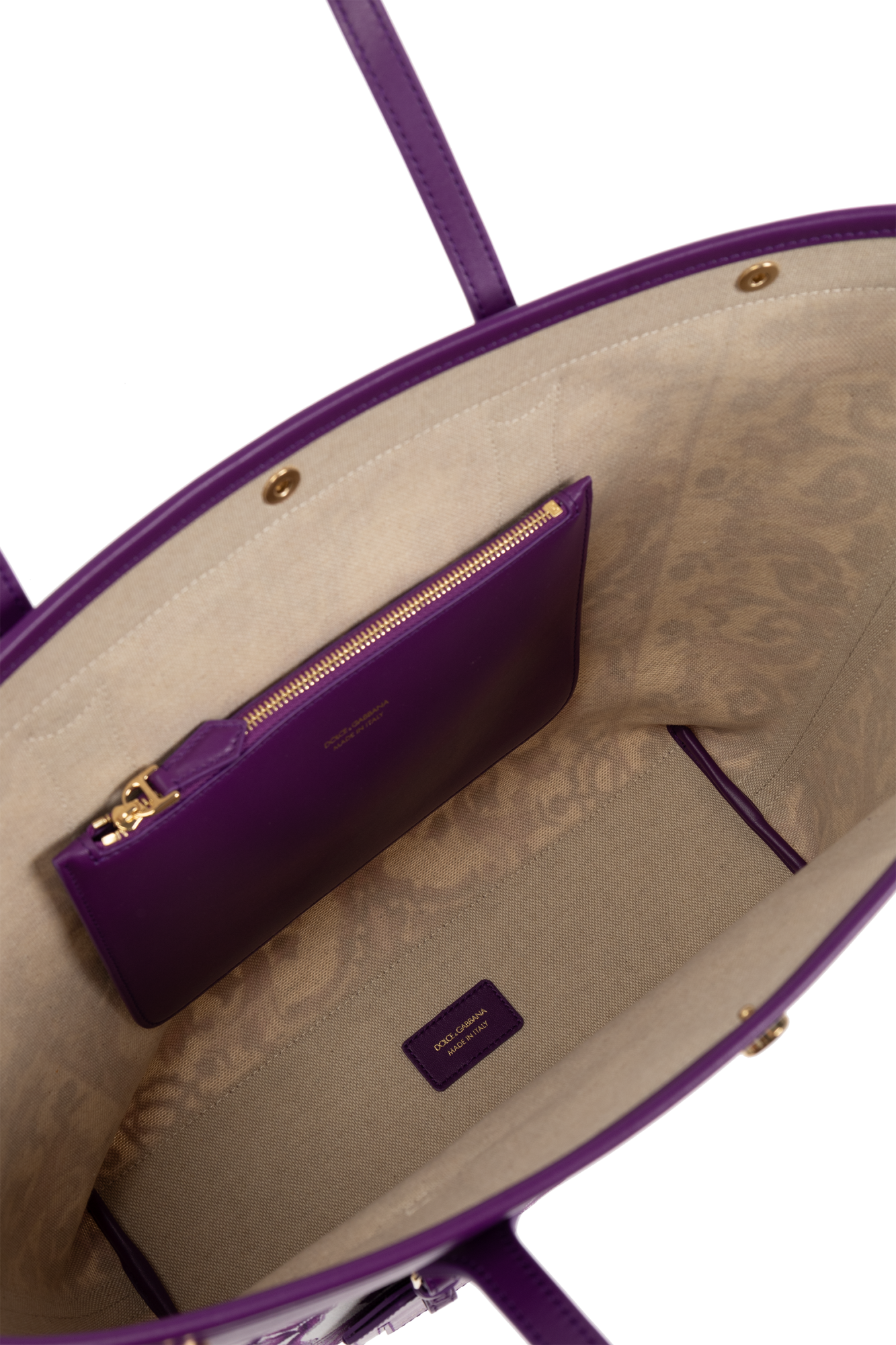 DOLCE&GABBANA 25FW マジョルカプリント バゲットバッグ Purple Shopper bag with 